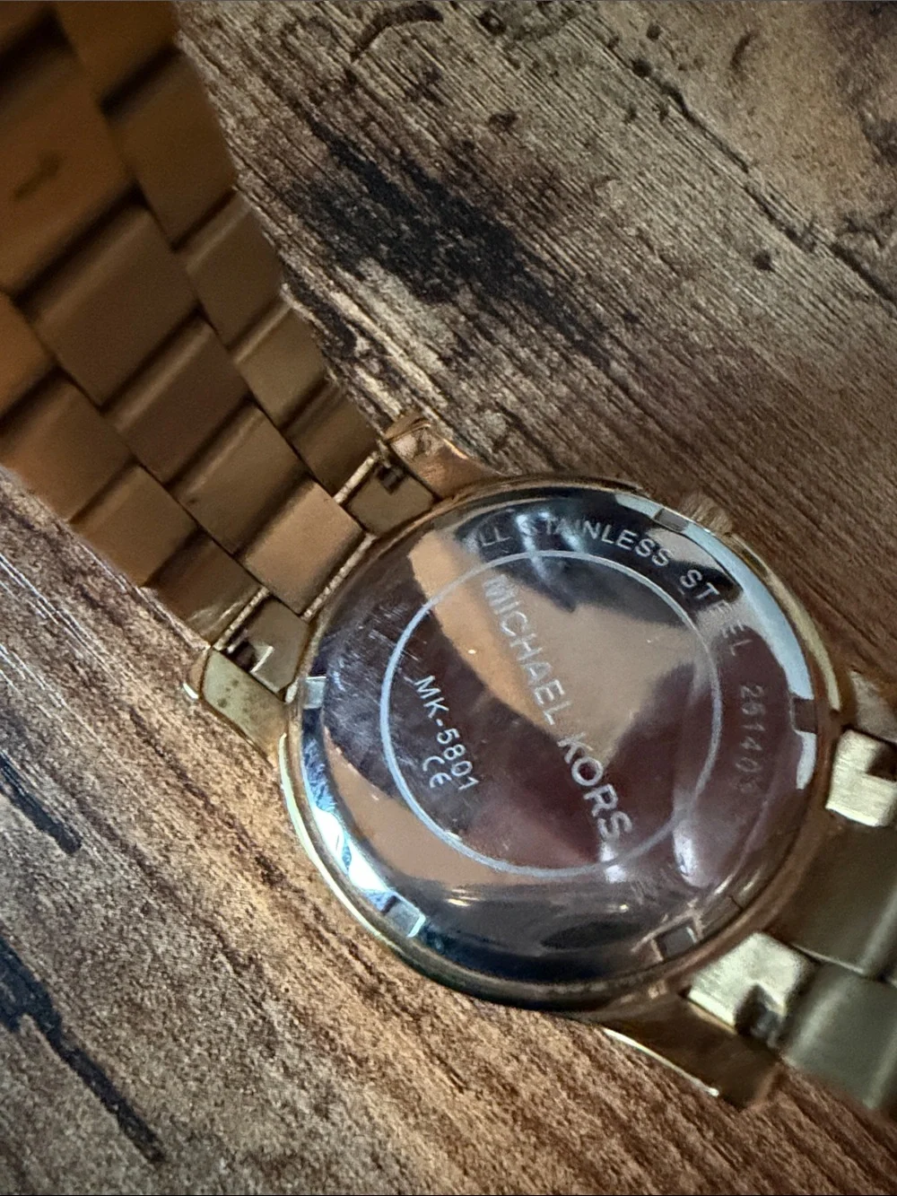 Michael Kors Gold-Tone Watch with Pink Dial